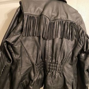Harley Davidson leather fringe jacket. Barely used. Great condition.